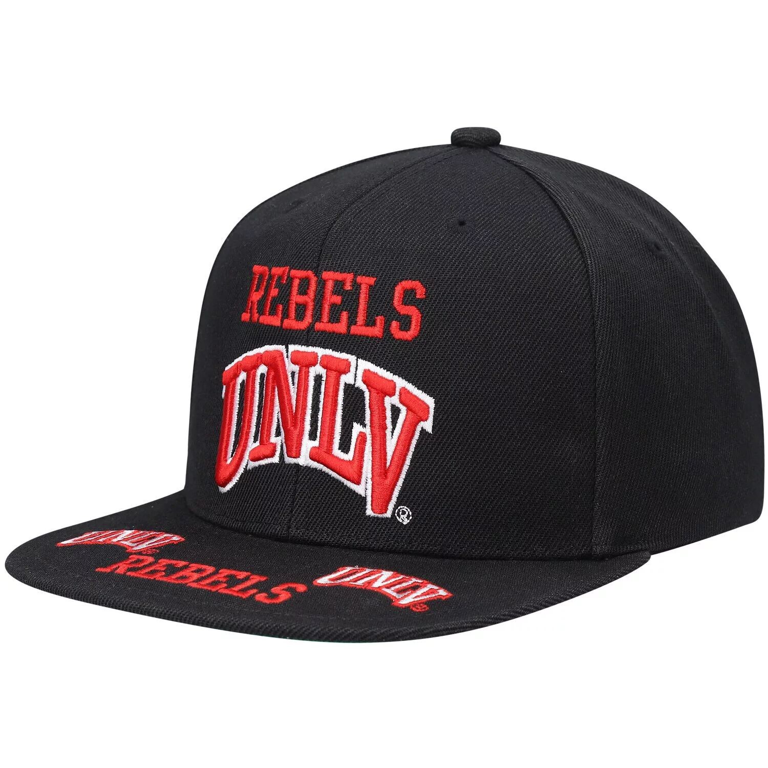 

Мужская черная кепка Snapback с загрузкой спереди Mitchell & Ness UNLV Rebels