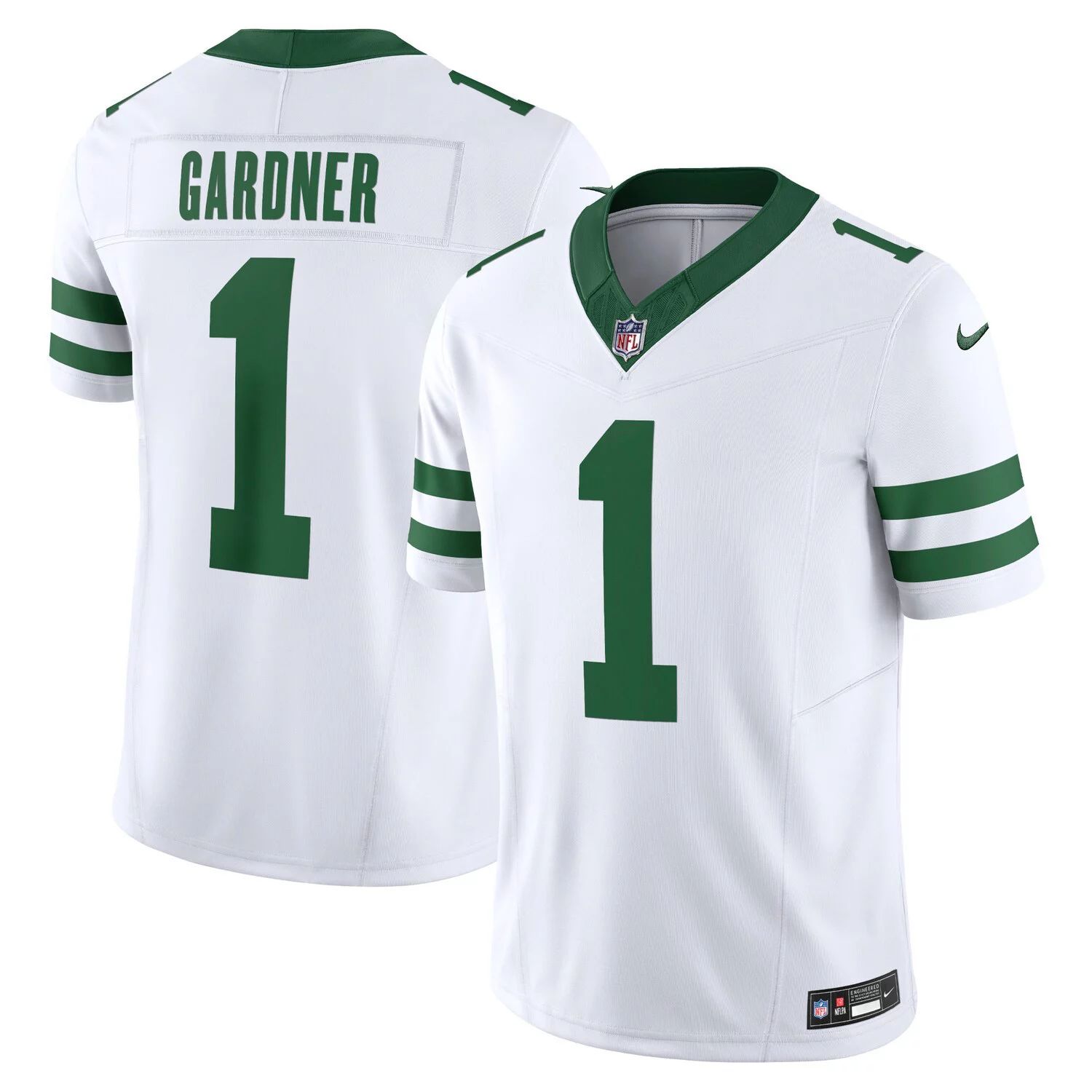 

Мужское белое джерси Ahmad Sauce Gardner New York Jets Legacy Vapor FUSE Limited Nike, Серый