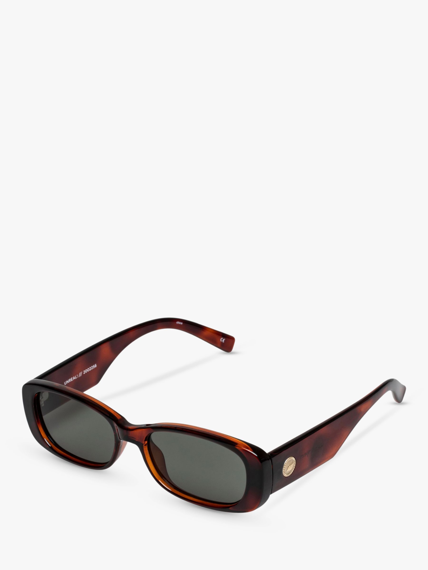 цена Женские солнцезащитные очки Unreal прямоугольной формы Le Specs, черепаховый/зеленый l5000164
