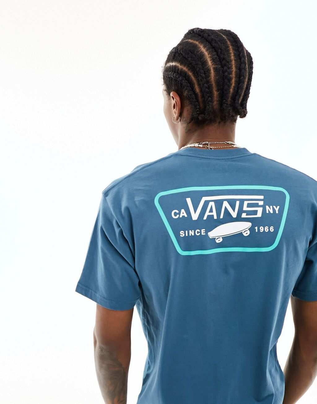 

Бирюзовая футболка с принтом на спине Vans, Зеленый