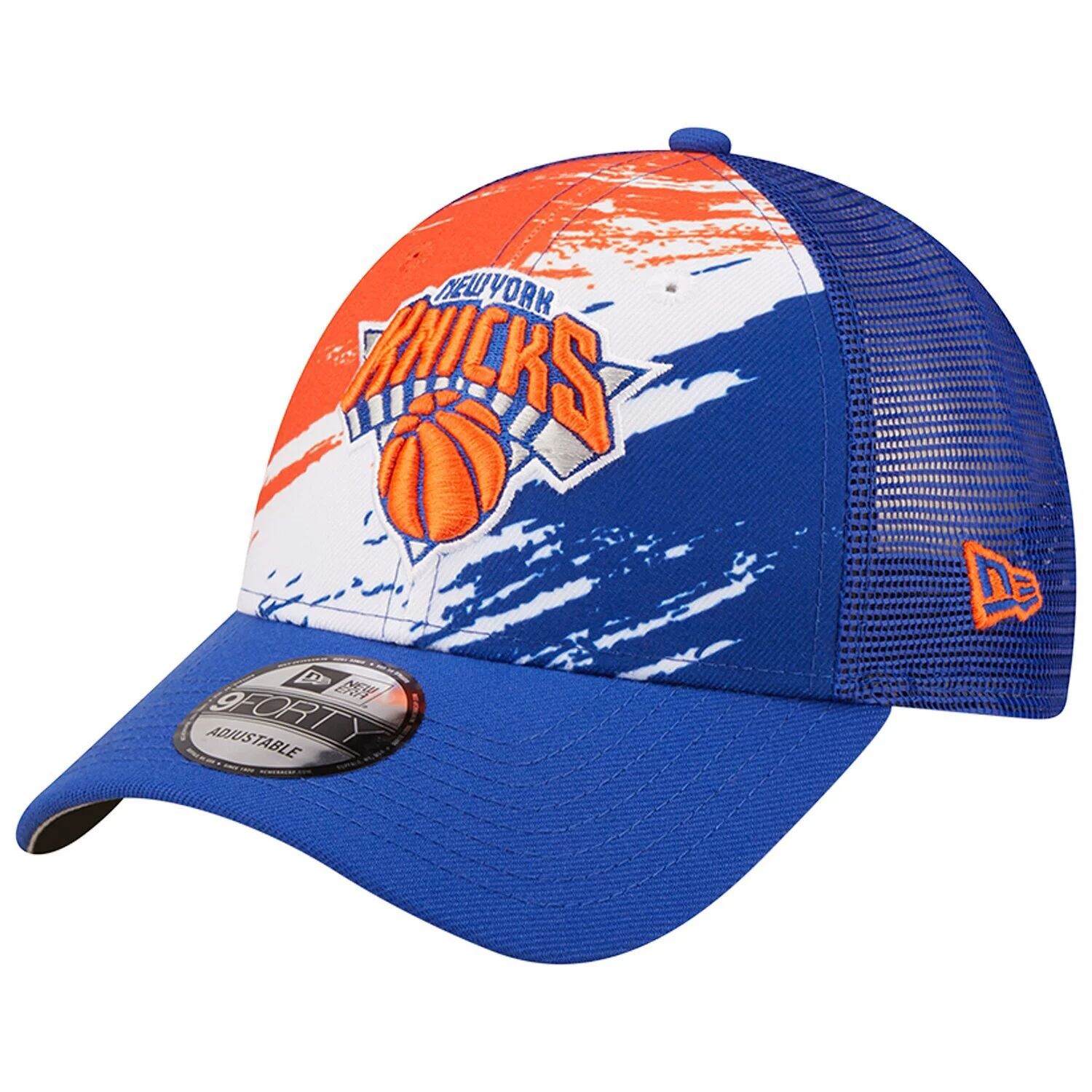 

Мужская кепка New Era Blue New York Knicks Marble 9FORTY Trucker Snapback