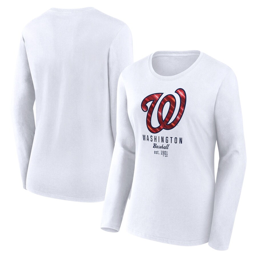 

Футболка с длинным рукавом Fanatics Branded Washington Nationals, белый