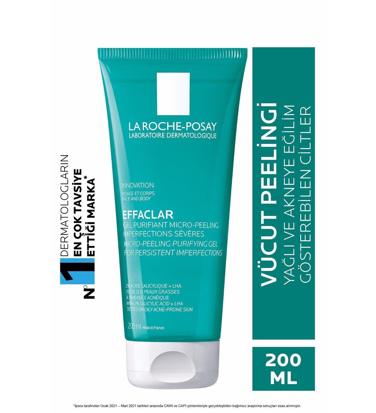 La Roche Posay Effaclar Micro Cleansing Peeling Gel 200 мл la roche posay effaclar micro peeling cleansing gel with salicylic acid for oily skin 400ml