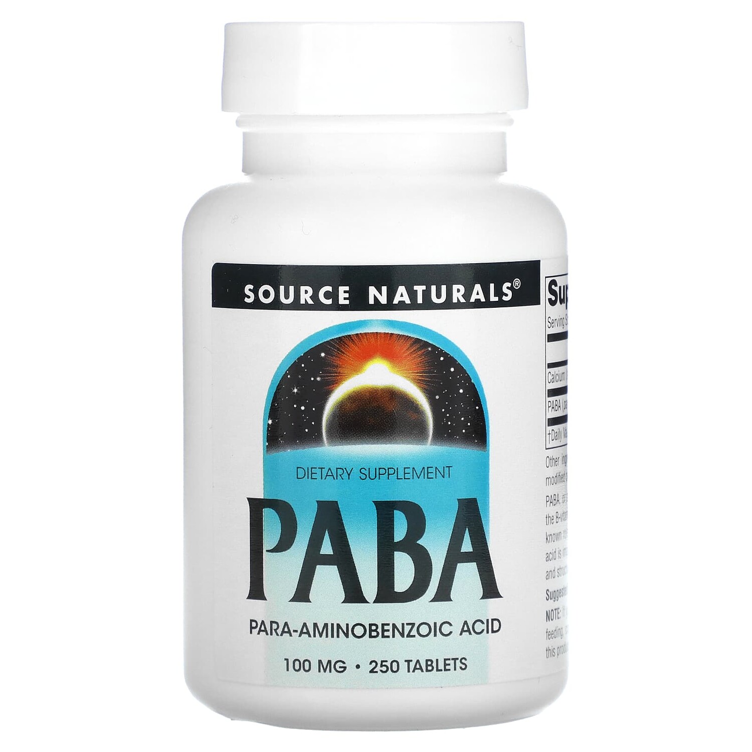 

ПАБК, 100 мг, 250 таблеток, Source Naturals