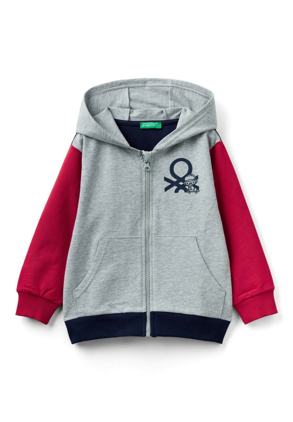 

Толстовка на молнии WITH ZIP United Colors of Benetton, светло-серый