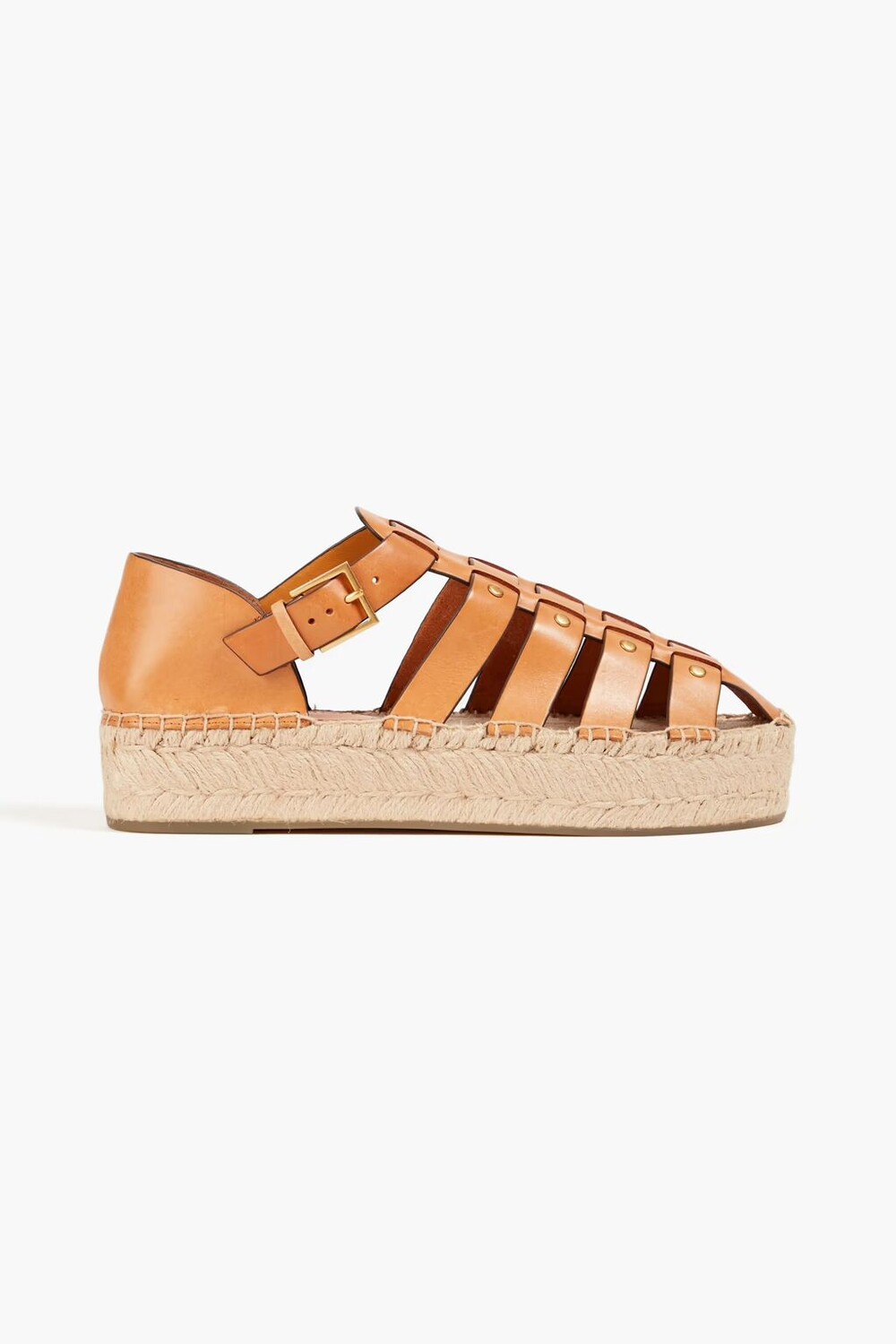 

Кожаные эспадрильи на платформе с заклепками Tory Burch, коричневый