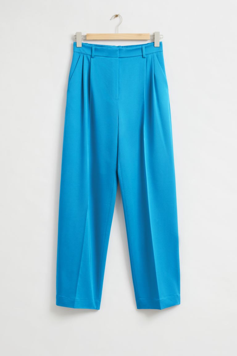 Элегантные брюки свободного кроя и другие истории H&M, синий