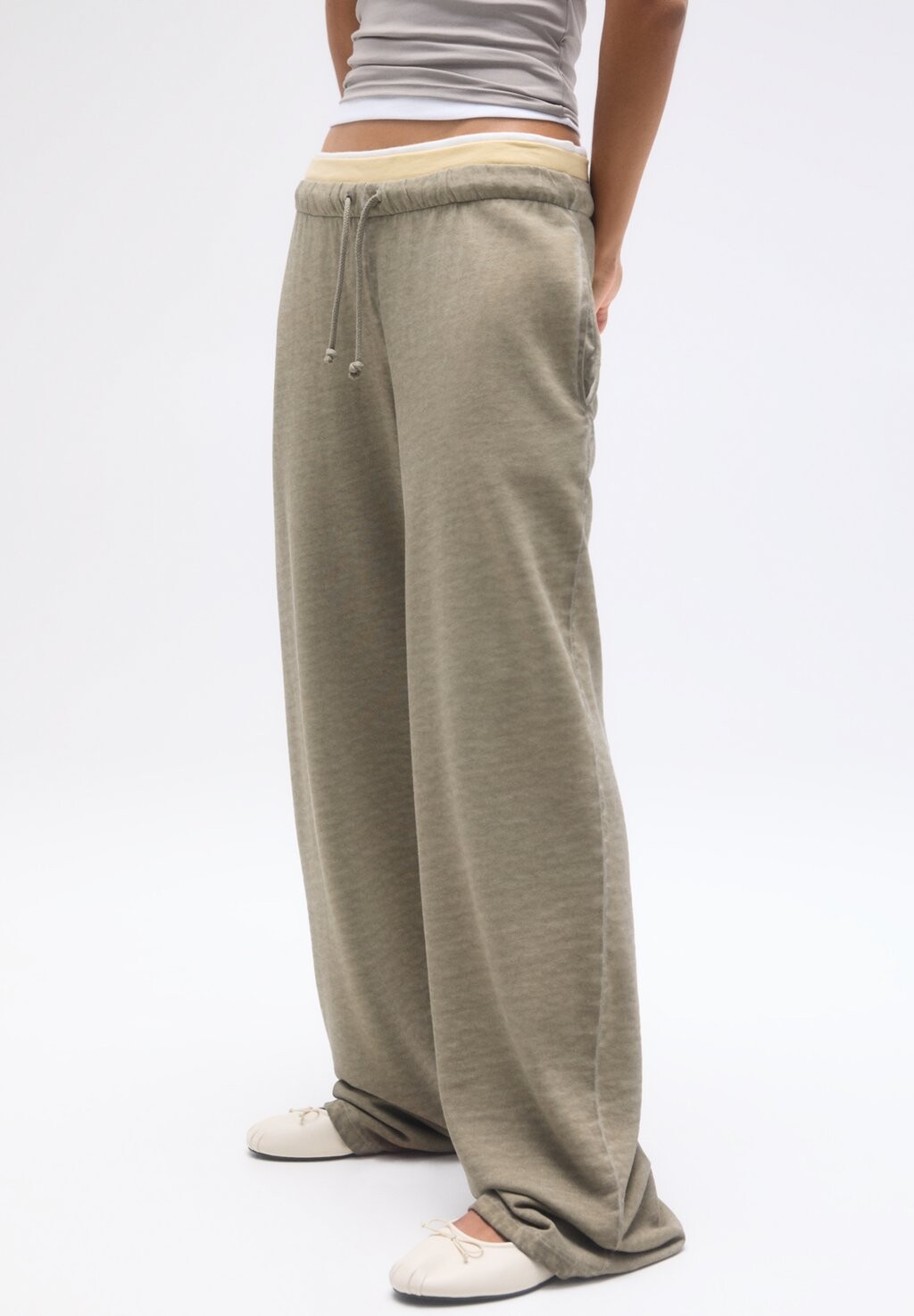 

Брюки для бега DOUBLE WIDE-LEG PULL&BEAR, цвет ochre