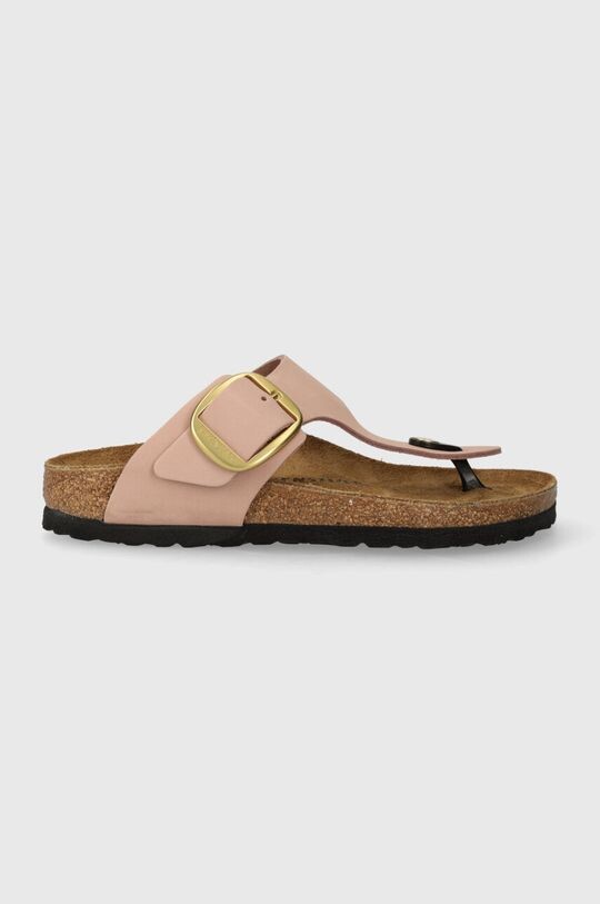 Замшевые шлепанцы Gizeh с большой пряжкой Birkenstock, розовый цена и фото