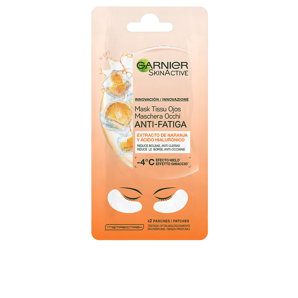 Маска для лица Skinactive mask tissu ojos antifatiga x 2 parches Garnier, 2 патча garnier тканевая маска для глаз апельсин круги