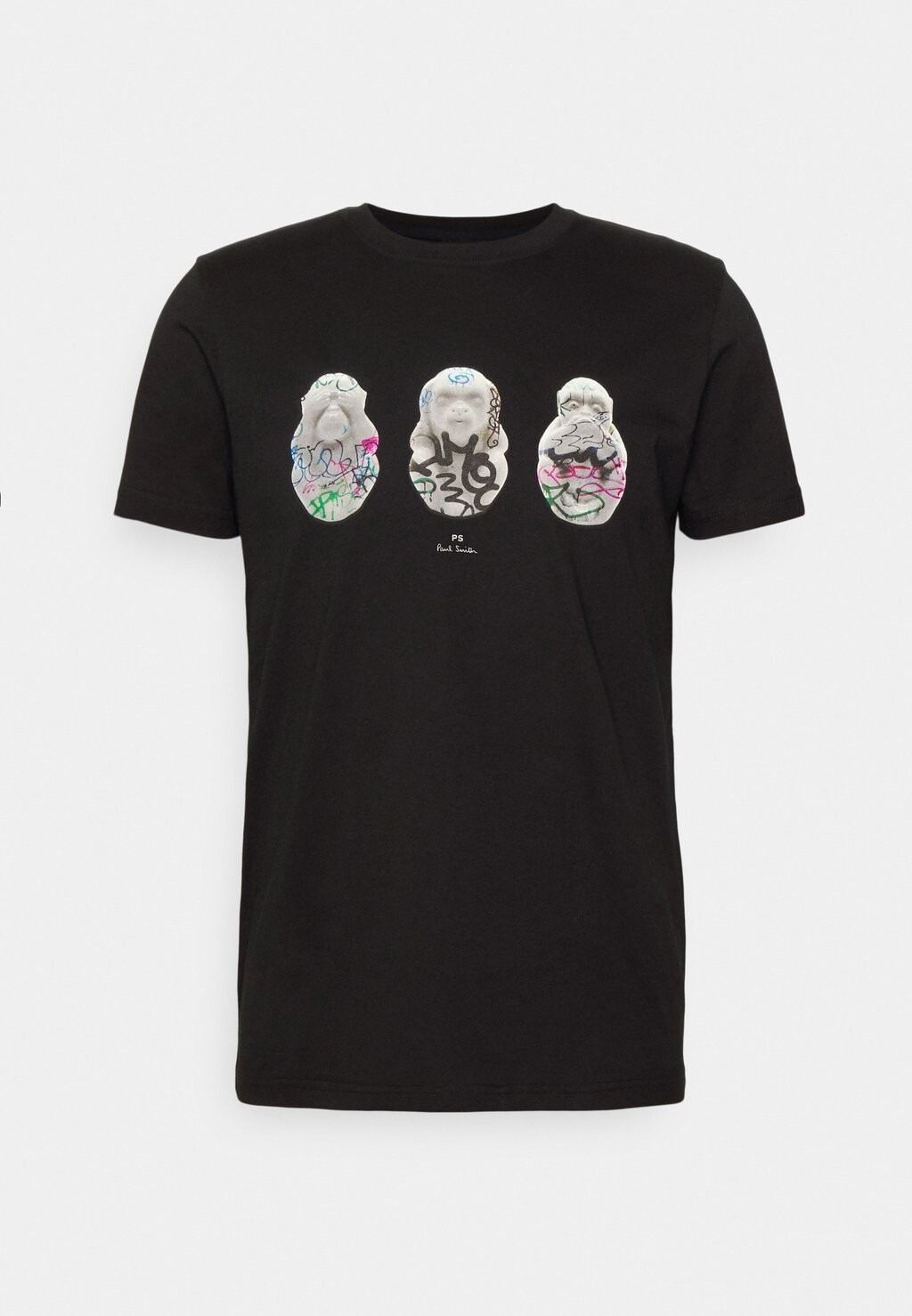 

Футболка с принтом SLIM FIT GRAFFITI MONKIES PS Paul Smith, черный