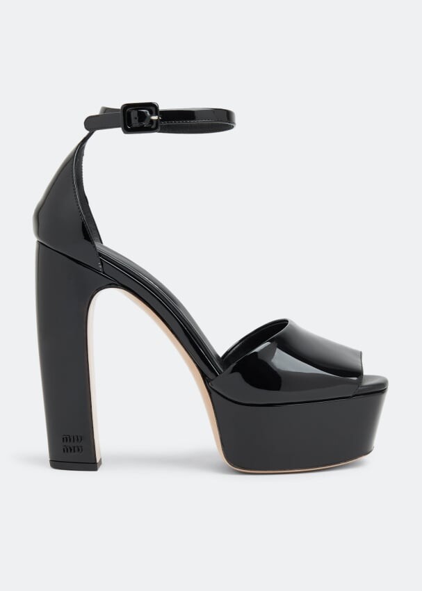 

Сандалии Miu Miu Patent Leather Platform, черный