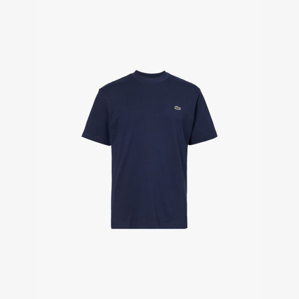 

Классическая футболка из хлопкового джерси с вышитым логотипом Lacoste, синий