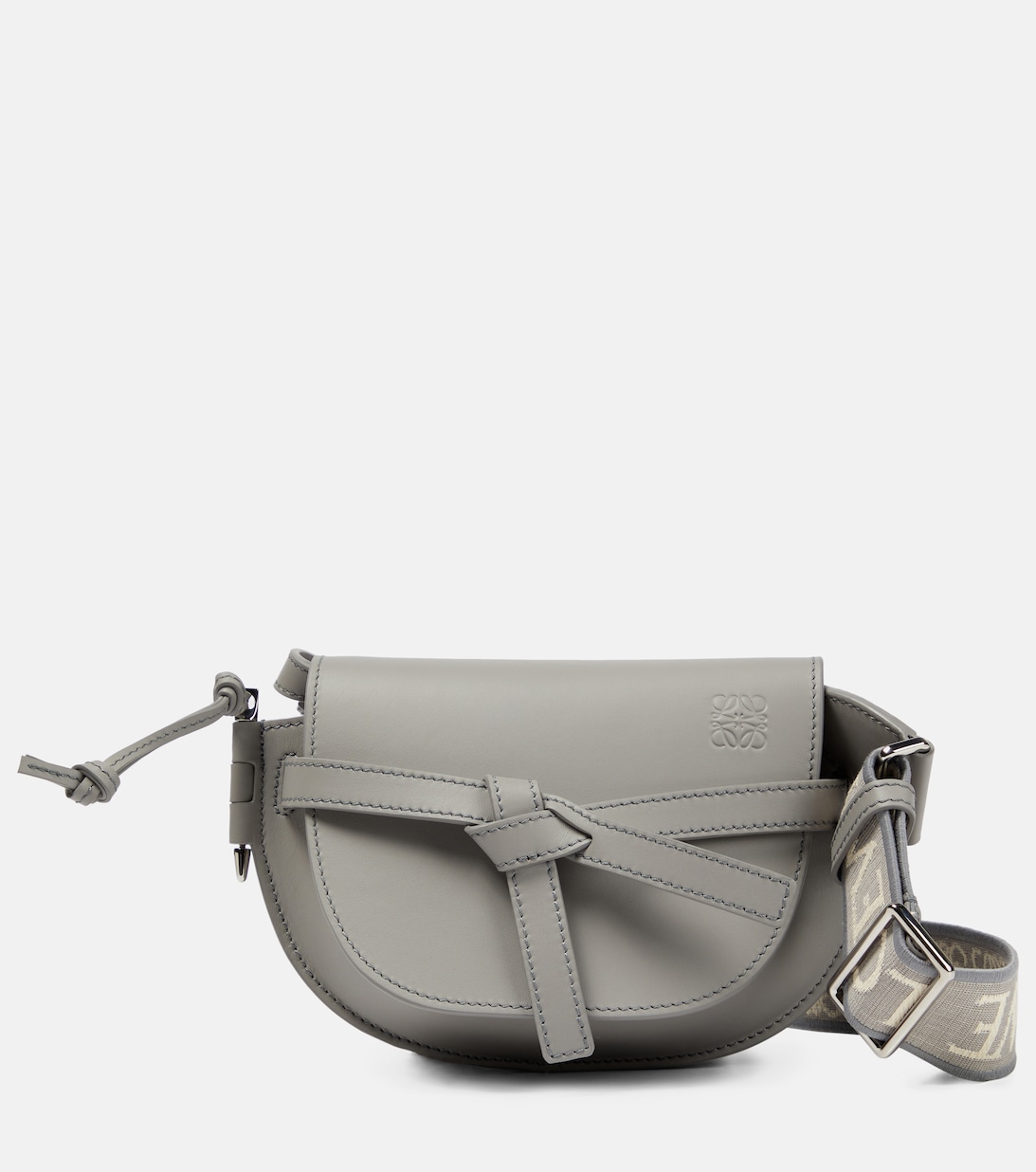 Кожаная сумка через плечо Gate Dual Mini Loewe, серый