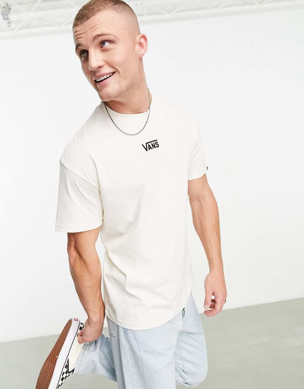 

Белая футболка оверсайз с логотипом Vans Central, Белый