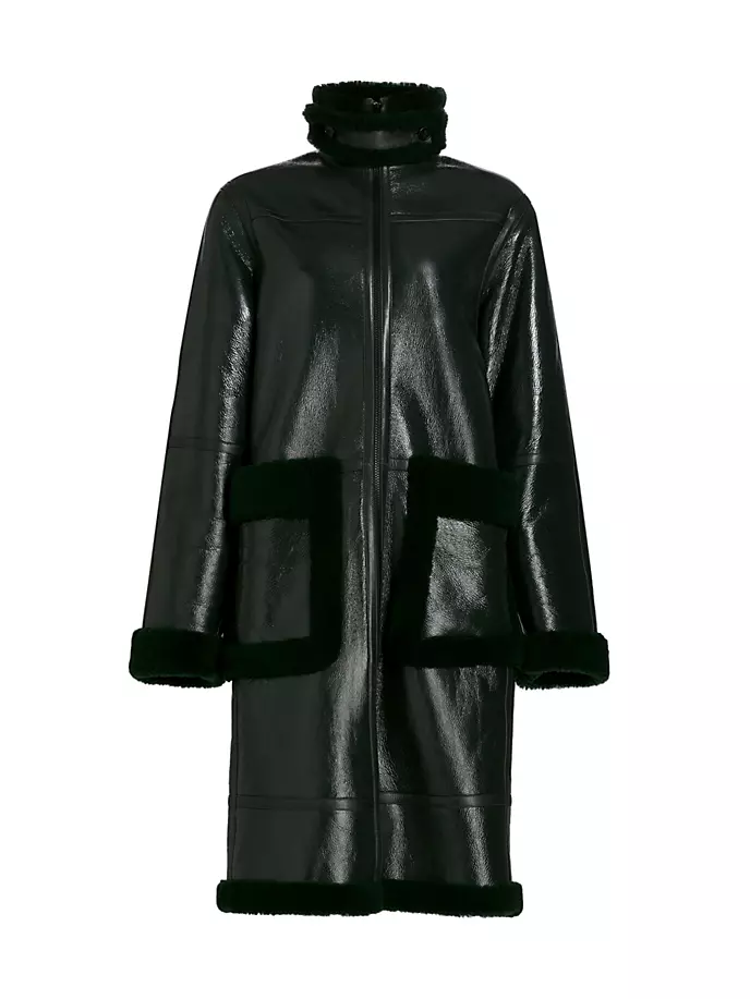 

Лакированная кожа и дубленка Helmut Lang, цвет evergreen