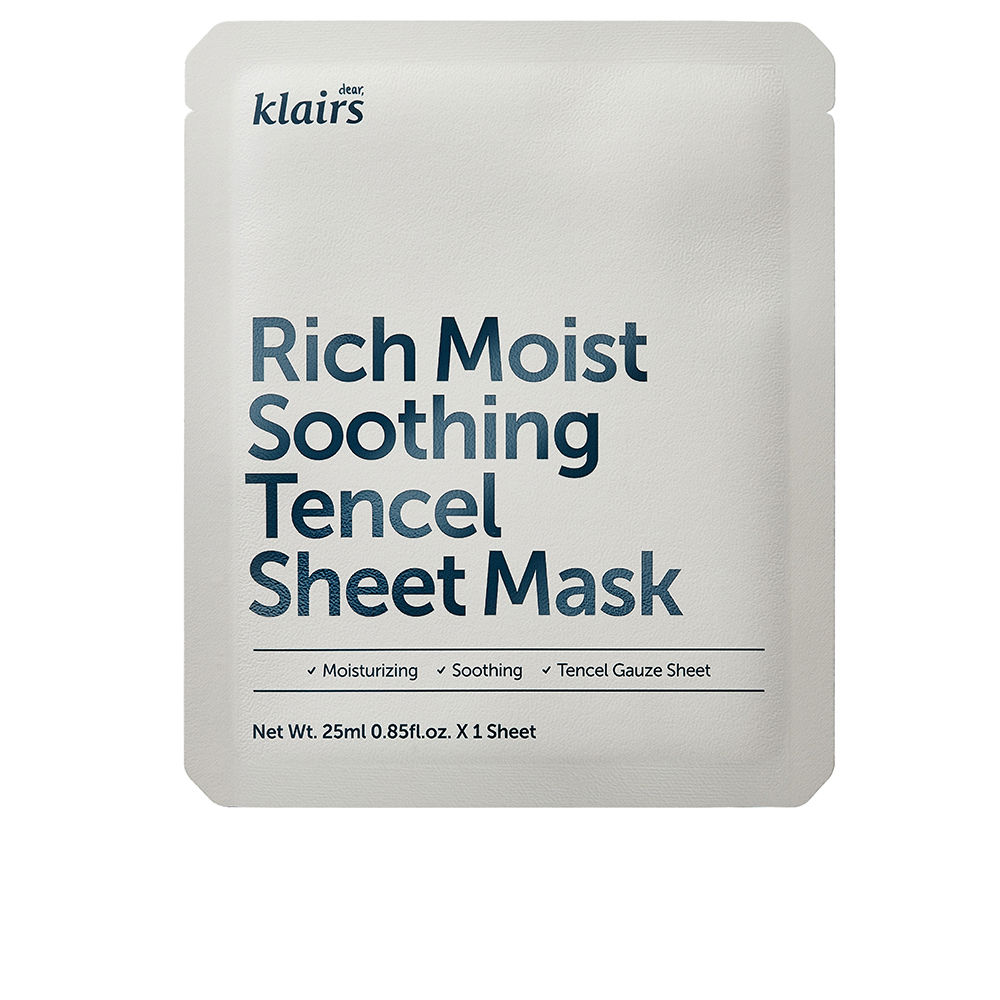 Маска для лица Rich moist shoothing sheet mask Klairs, 25 мл сыворотка rich moist soothing serum 80ml klairs