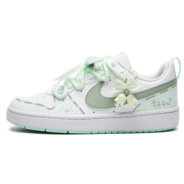 

Кроссовки Nike Court Borough Skateboarding Shoes Women's Low-top White, зеленый