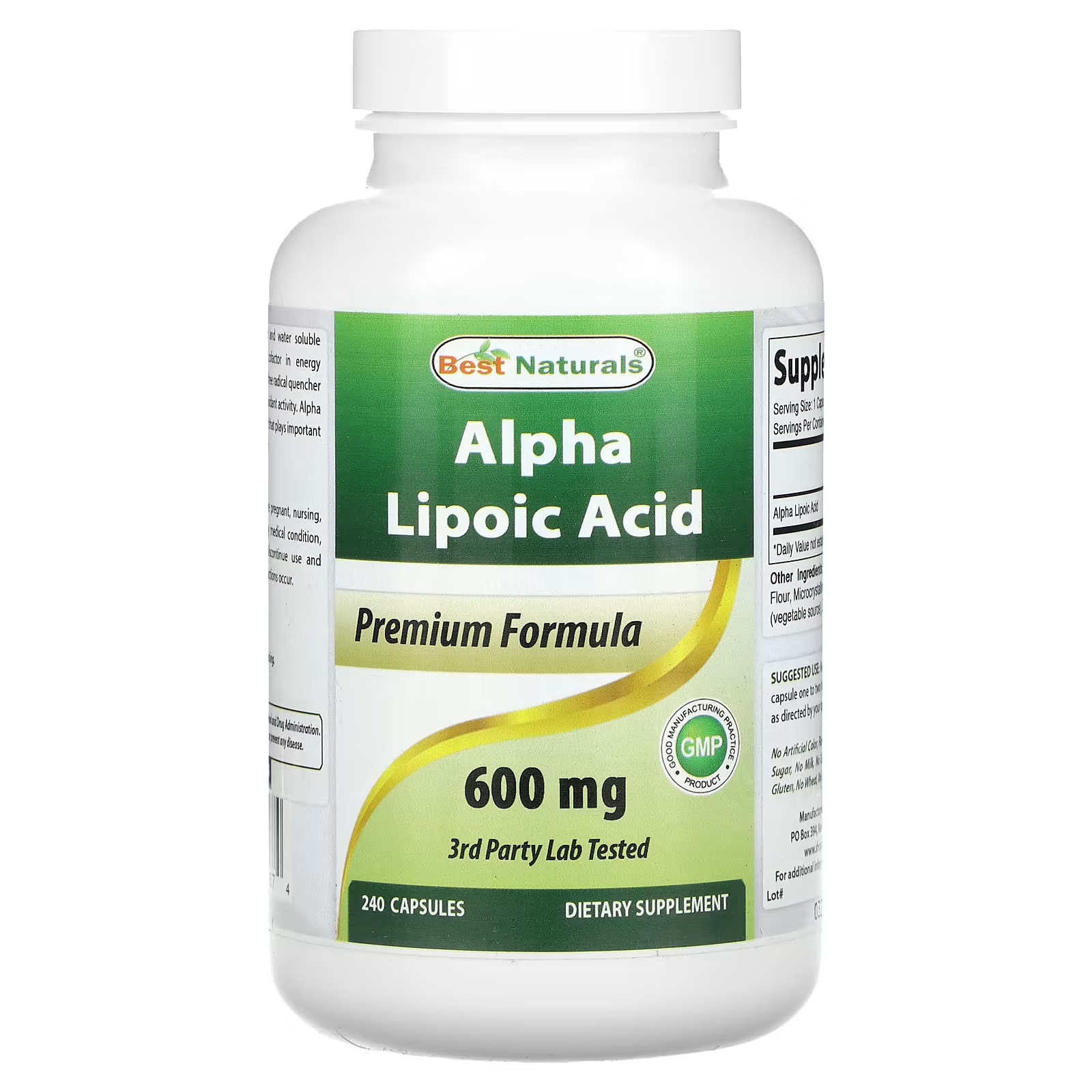 цена Best Naturals Альфа-липоевая кислота 600 мг 240 капсул