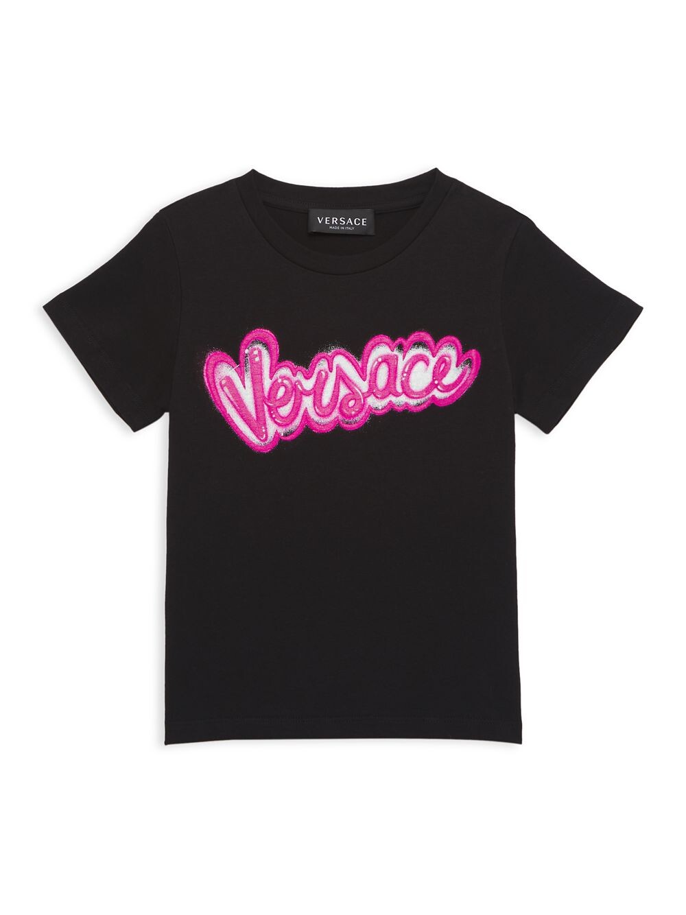 

Футболка с логотипом Little Girl's & Girl's Spray Paint Versace, черный