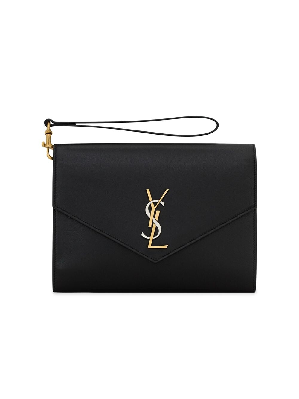 

Клатч Cassandre с клапаном из гладкой кожи Saint Laurent, черный