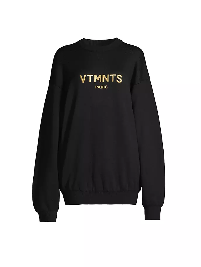 

Шерстяной свитер с логотипом Vtmnts, цвет black gold