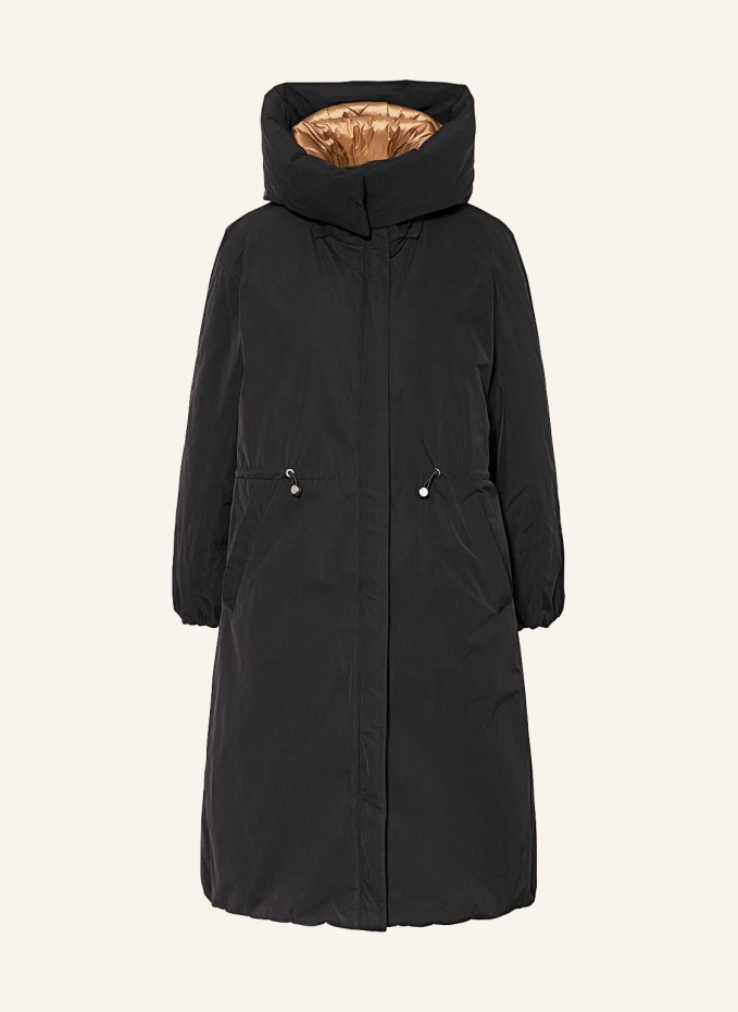 Пальто оверсайз со съемным капюшоном Duno, черный