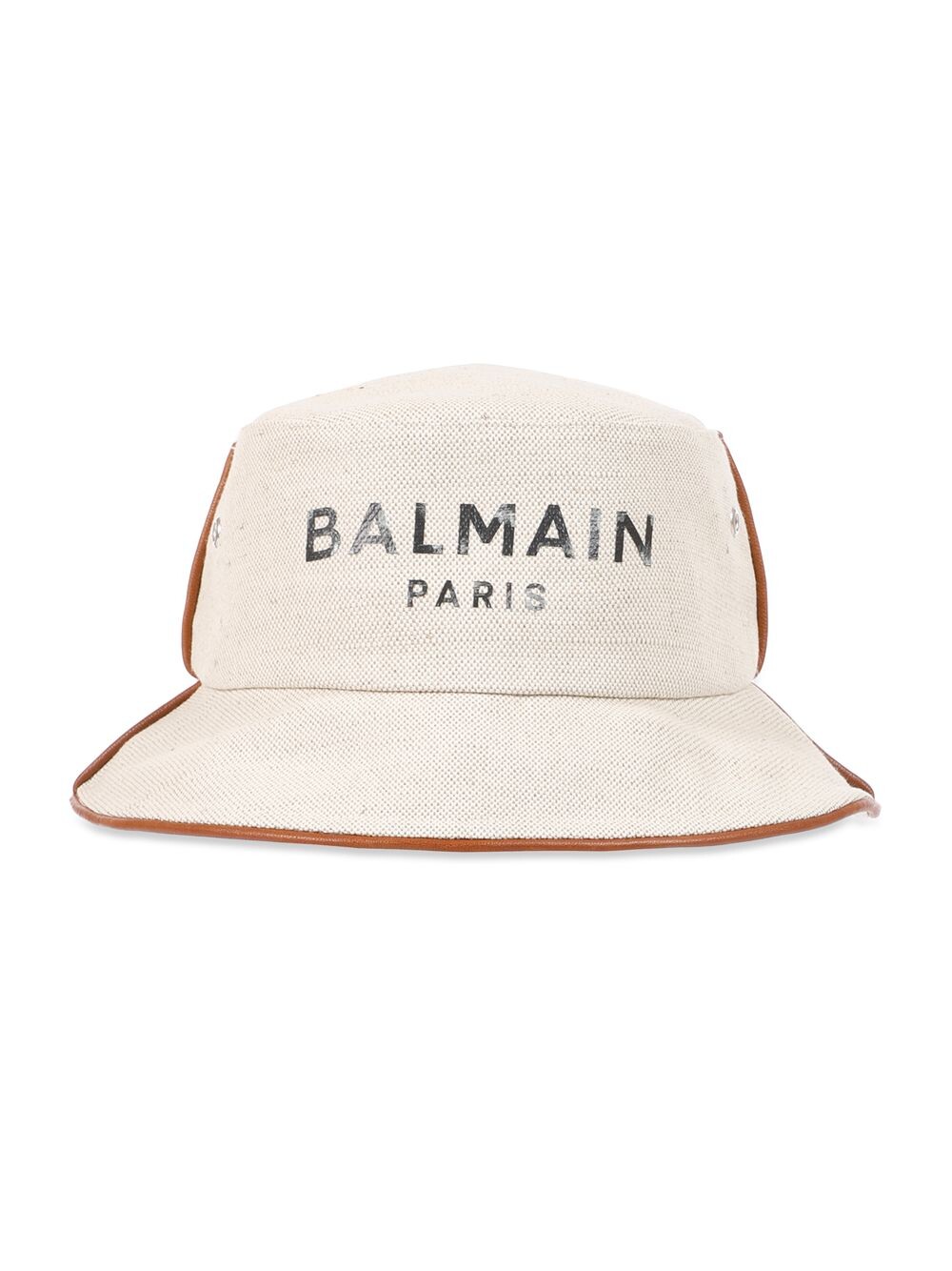 

Панама B-Army из парусины и кожи с окантовкой Balmain, бежевый