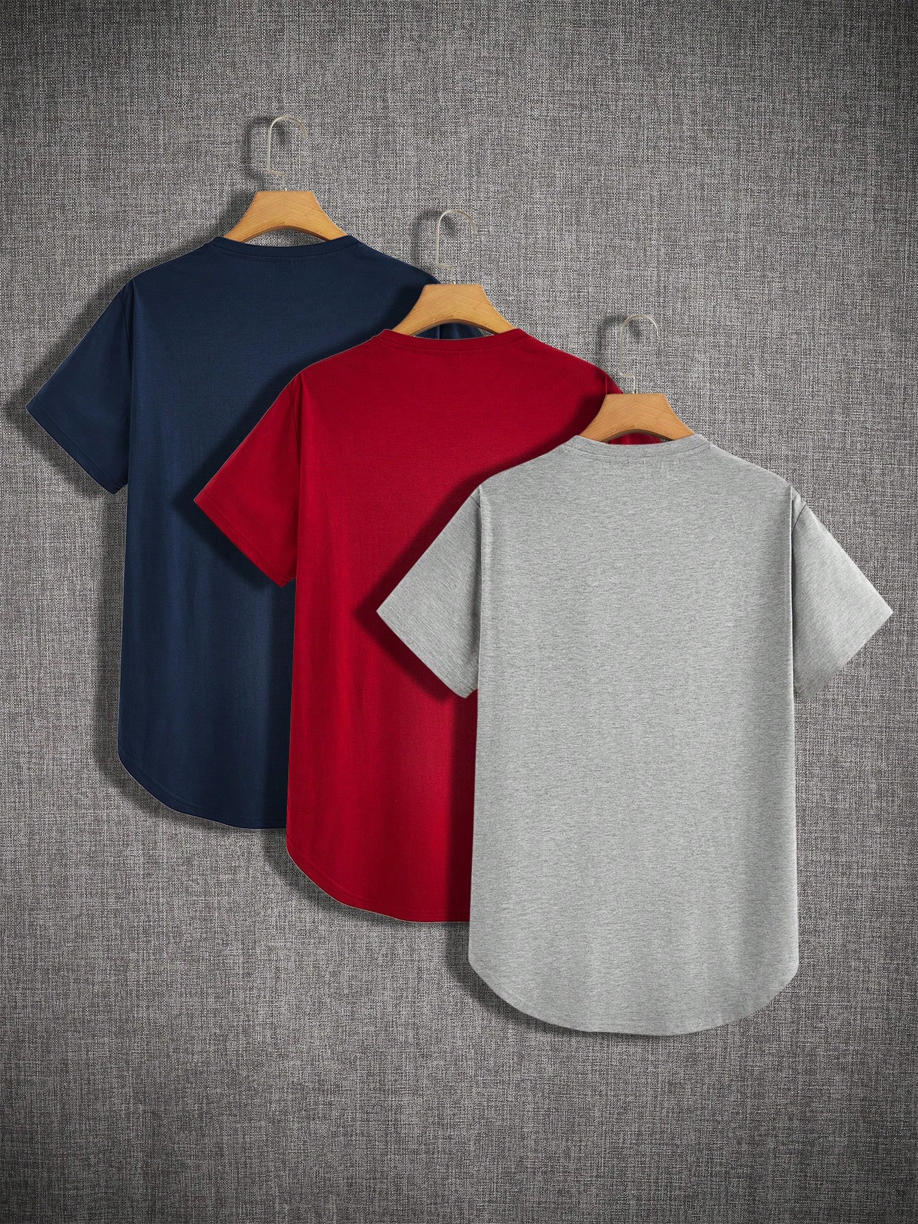 цена Мужские однотонные футболки с короткими рукавами Manfinity Basics, 3 шт., темно-синий