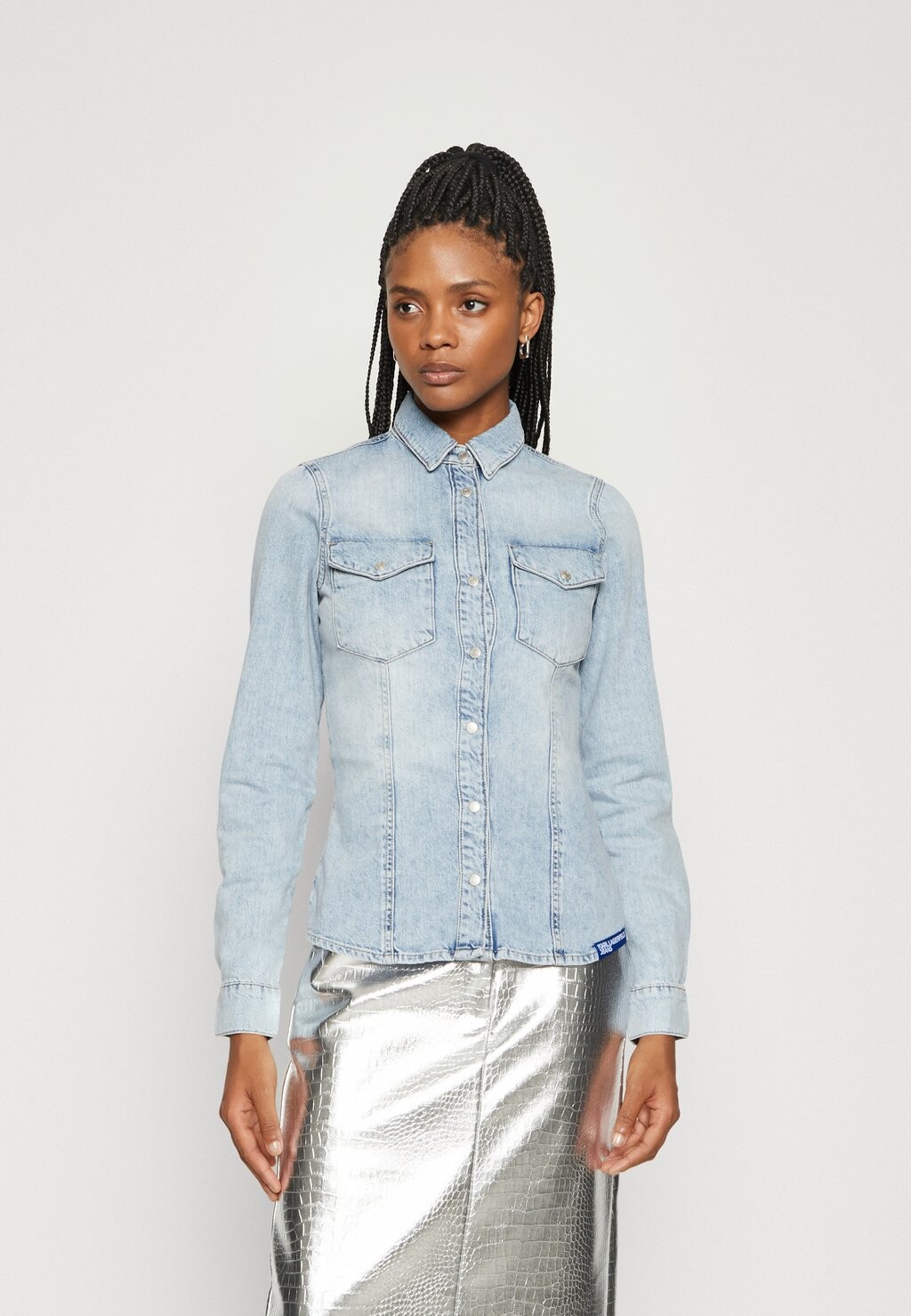 

Рубашка Karl Lagerfeld Jeans ПРИГЛАШЕННЫЙ ДЕНИМ, цвет washed light blue