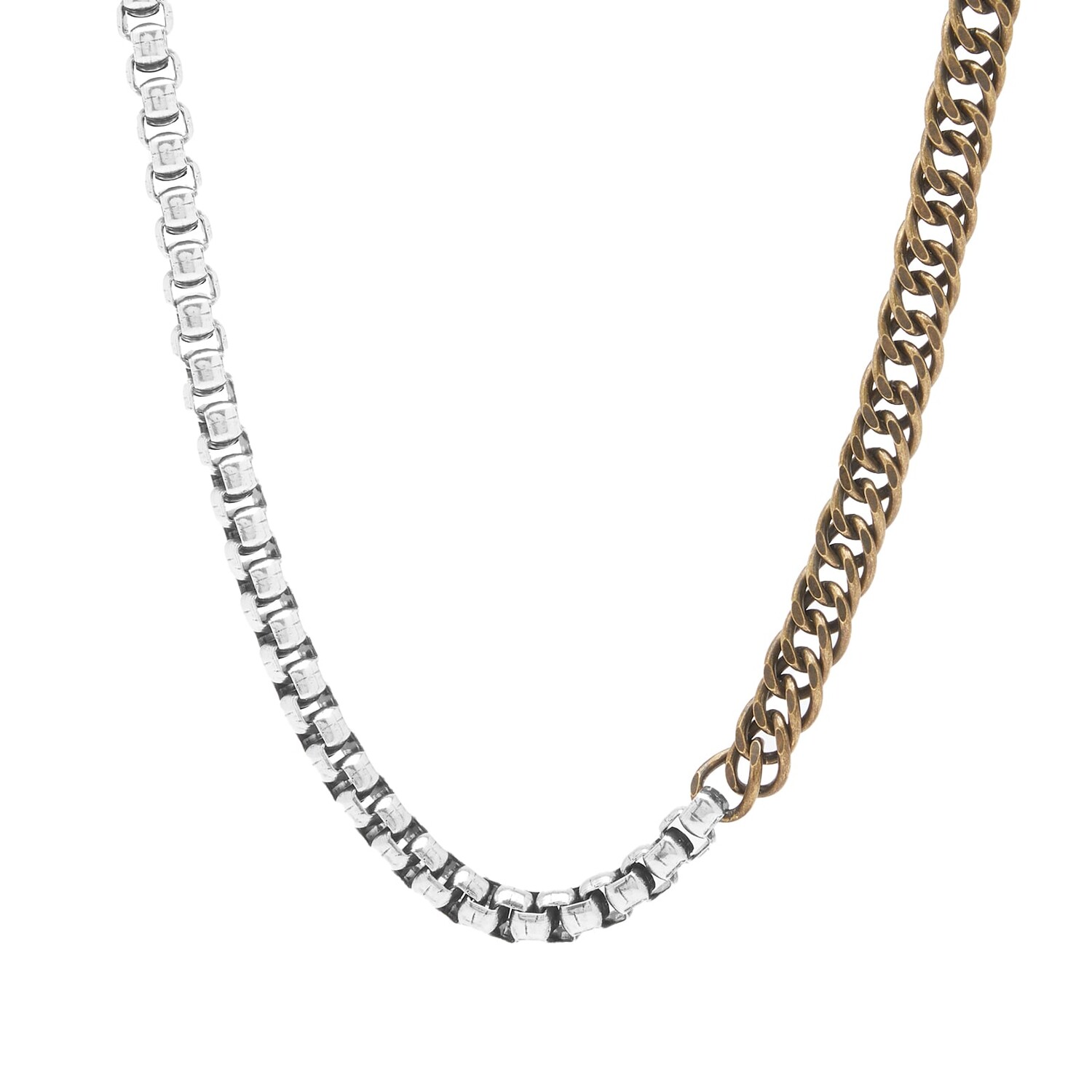 

Ожерелье Dries Van Noten Split Link Necklace, цвет Silver Brass