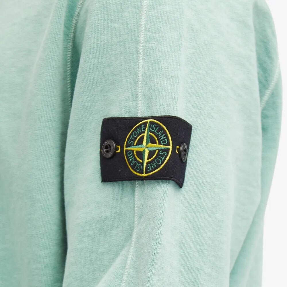 Stone Island Окрашенный в одежде свитшот Malfile Crew, зеленый