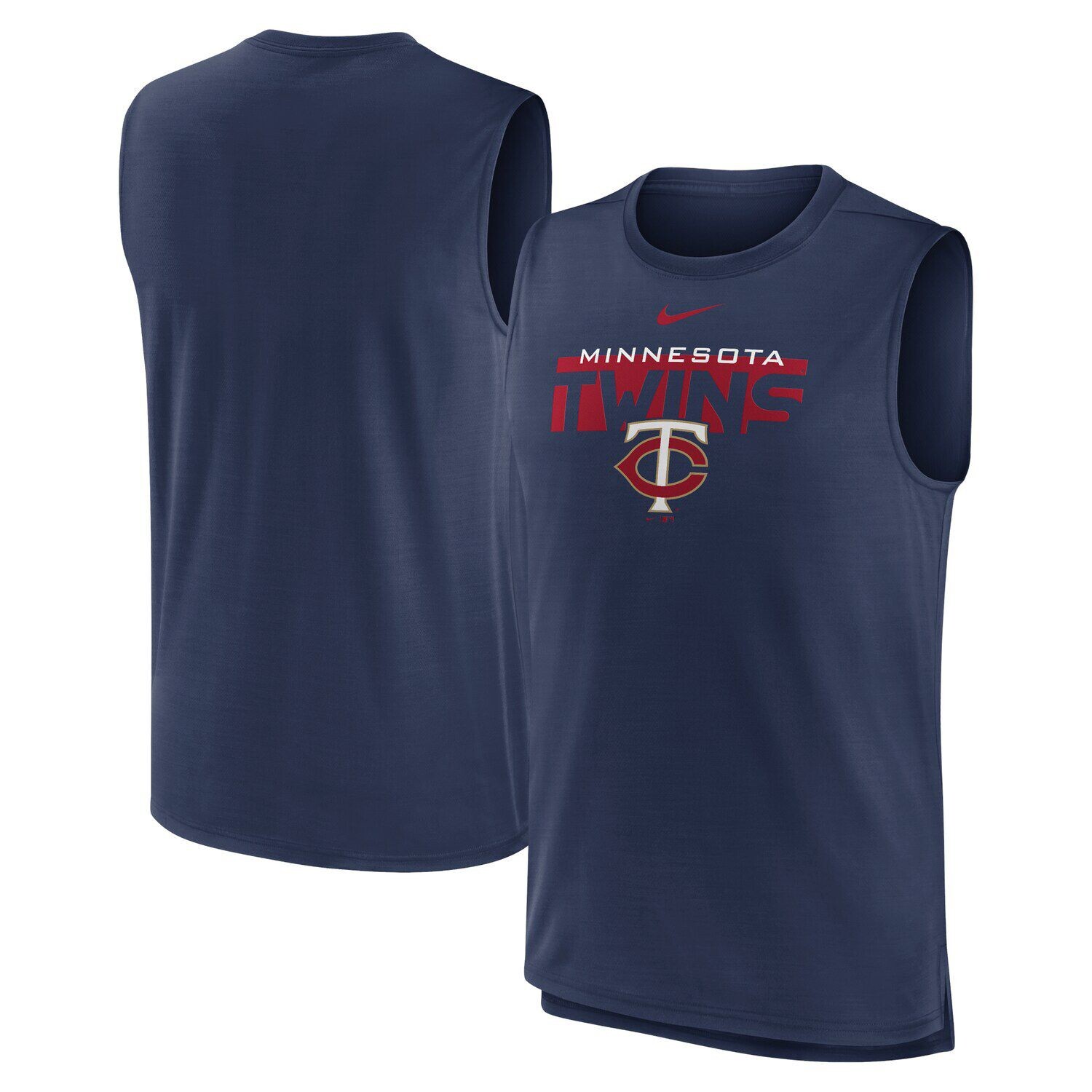 

Мужская темно-синяя майка Nike Minnesota Twins Knockout Stack Exceed Muscle Tank