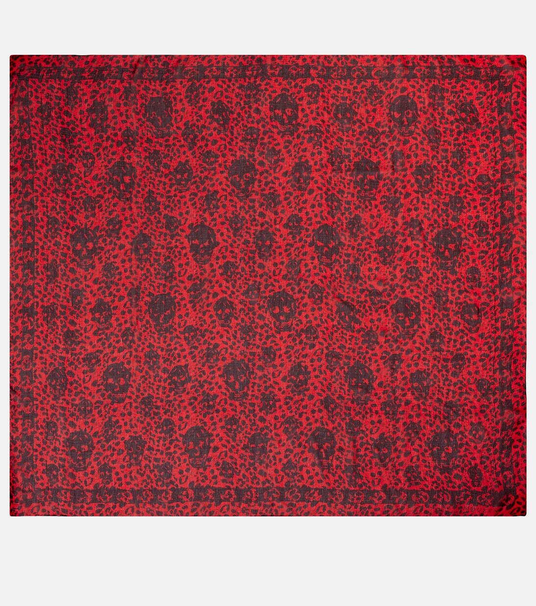 

Шелковый шарф с принтом Alexander Mcqueen, цвет red/black