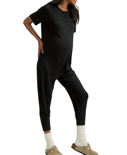 Джемпер для беременных и кормящих мам Walkabout с короткими рукавами HATCH Collection, цвет Black