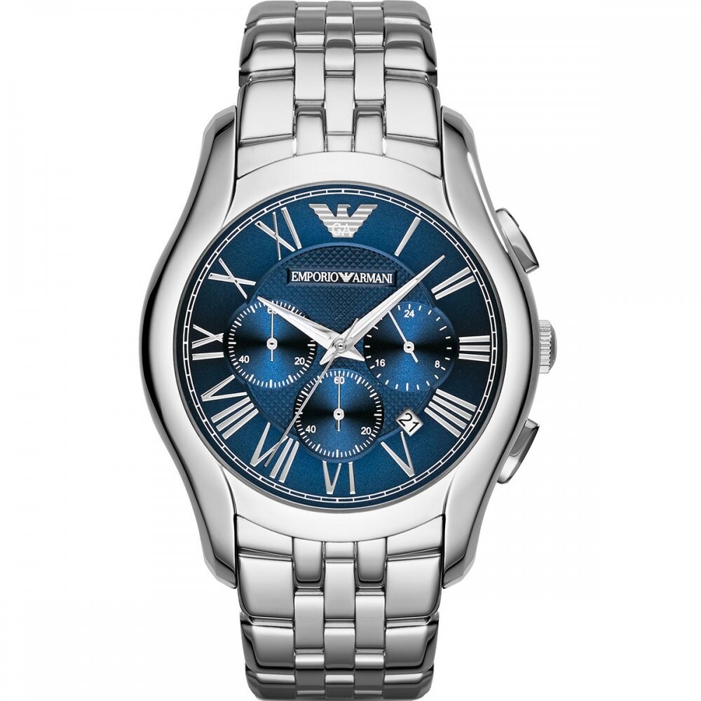 

Часы ar1787 с синим хронографом и циферблатом Emporio Armani, серебряный