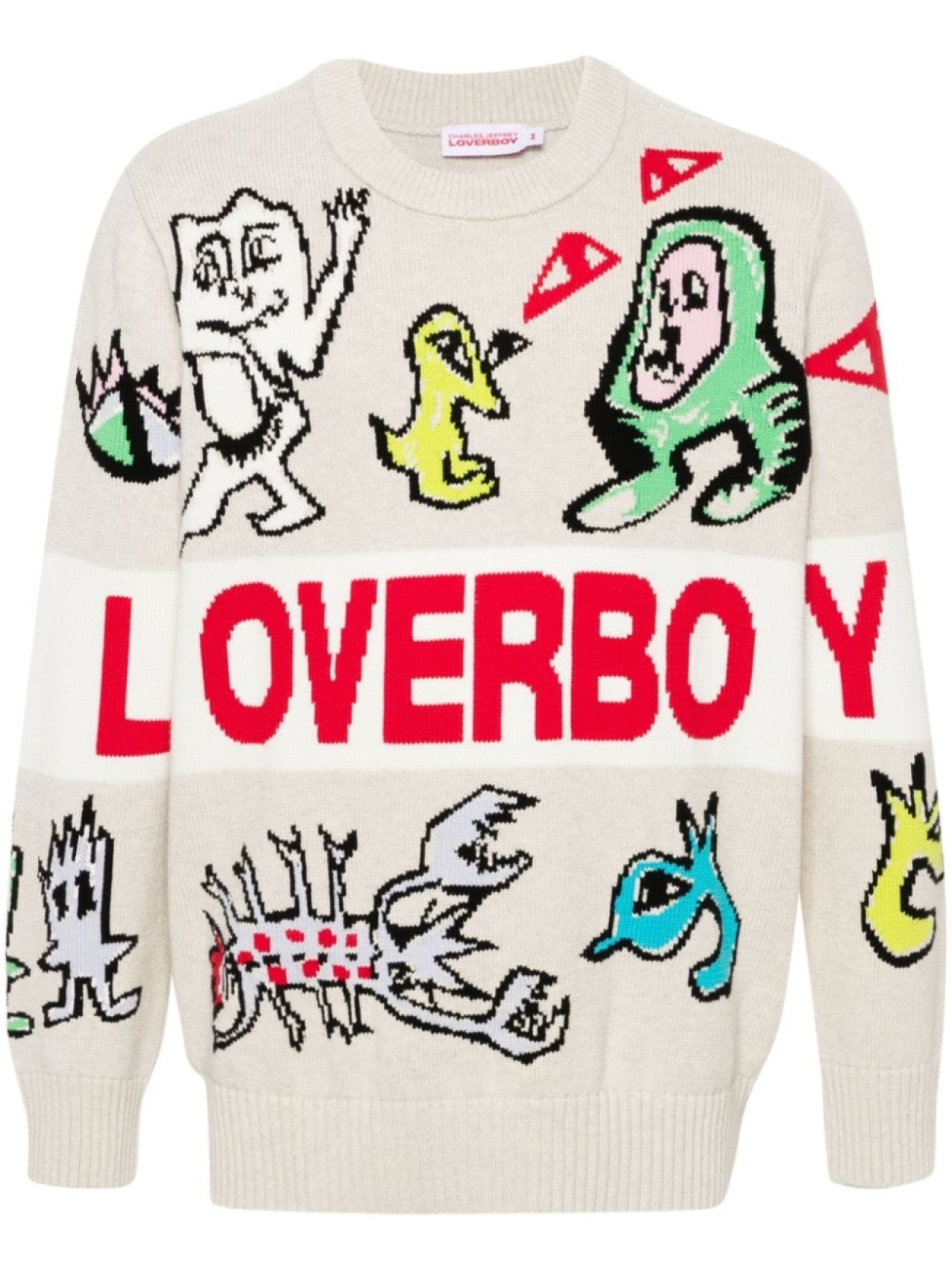 

Джемпер из хлопка с интарсией и логотипом Charles Jeffrey Loverboy, серый