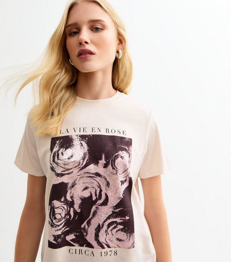 

Белая хлопковая футболка La Vie En Rose New Look, белый