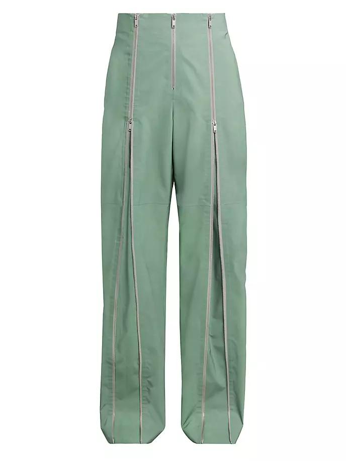 Широкие брюки с молниями Jil Sander, цвет grass hopper