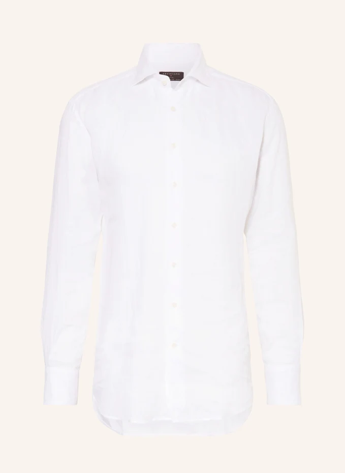 Льняная рубашка классического кроя Artigiano, белый