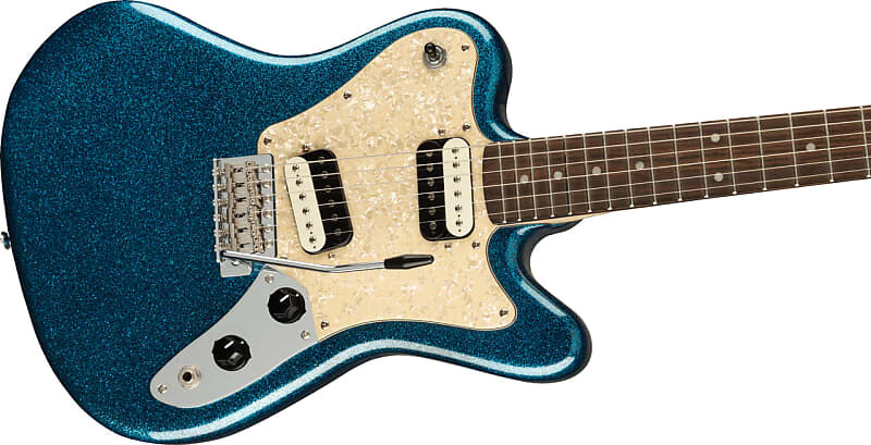 

Электрогитара Squier Paranormal Super-Sonic Electric Guitar Laurel Fingerboard, Pearloid Pickguard, Blue Sparkle