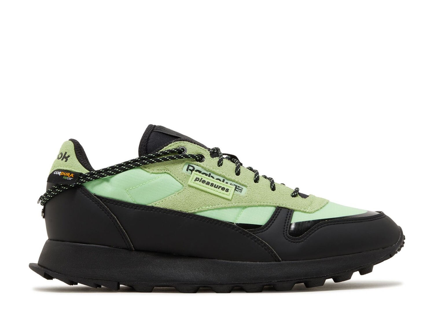 

Кроссовки Reebok Pleasures X Classic Leather 'Neon Mint', зеленый