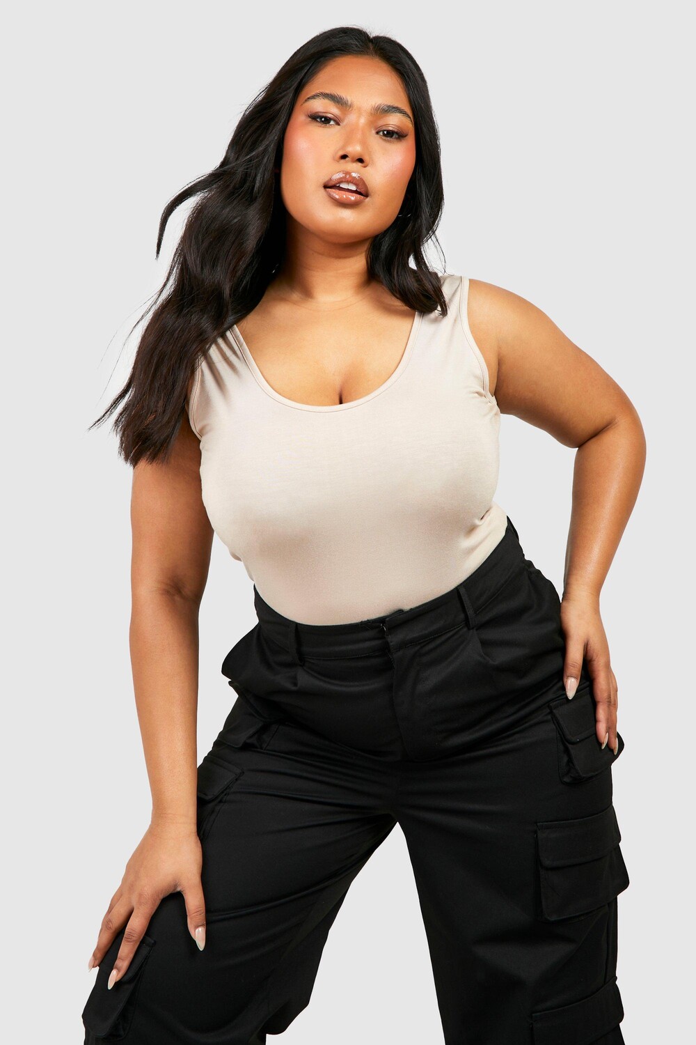 

Базовый боди из джерси plus Boohoo, серый
