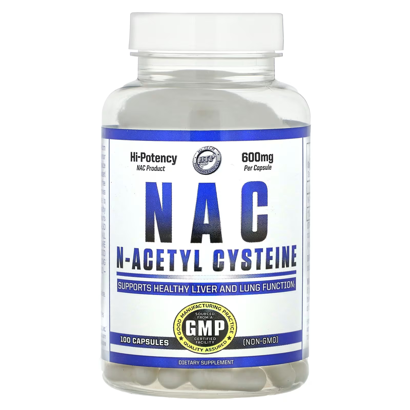 N-ацетилцистеин Hi Tech Pharmaceuticals NAC 600 мг, 100 капсул doctor s best n ацетилцистеин nac 180 растительных капсул