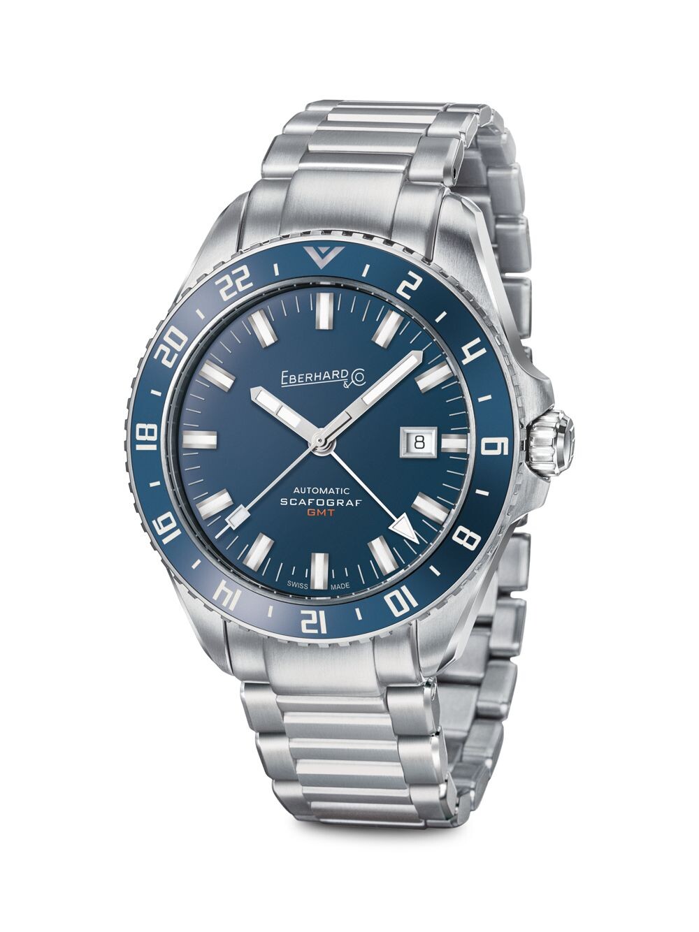 

Часы с браслетом из нержавеющей стали Scafograf GMT Eberhard, черный