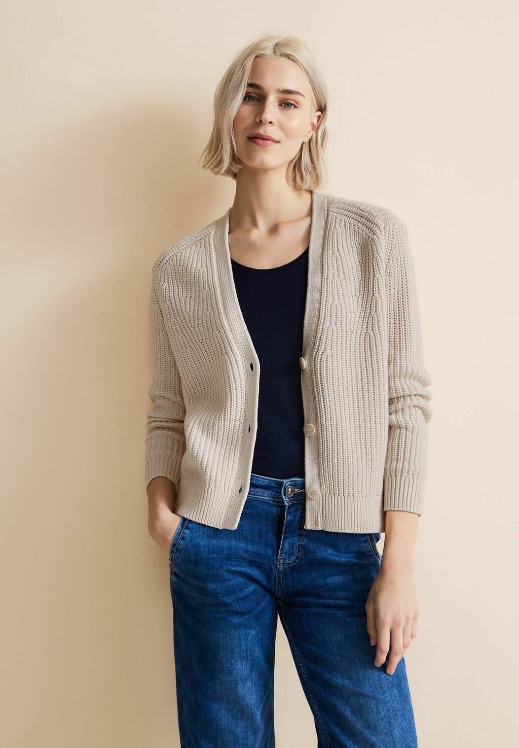 

Кардиган MIT KNÖPFEN Street One, цвет beige