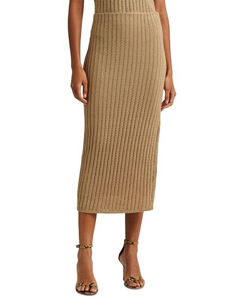 

Юбка-карандаш миди в рубчик Ralph Lauren Ralph Lauren, цвет Tan/Beige
