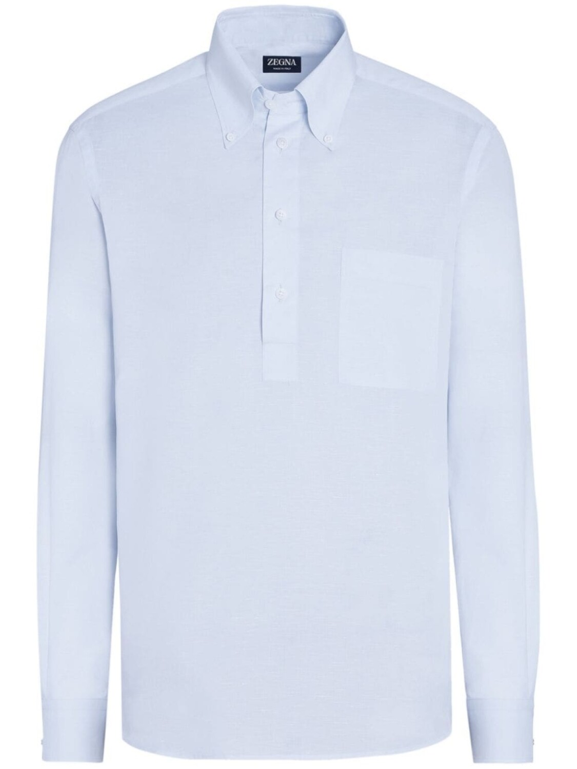 

Zegna рубашка из смеси хлопка и льна, синий