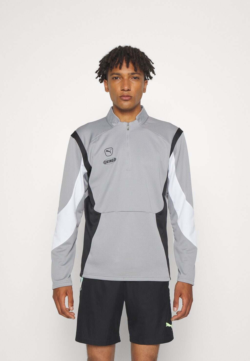 

Футболка с длинным рукавом KING PRO 1/4 ZIP Puma, бетонно-серый/белый