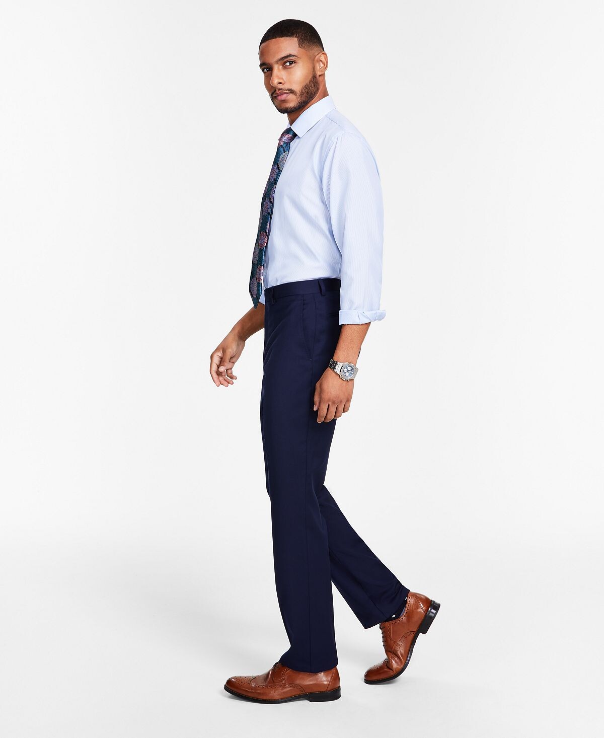 

Мужские однотонные брюки классического кроя Tayion Collection, синий